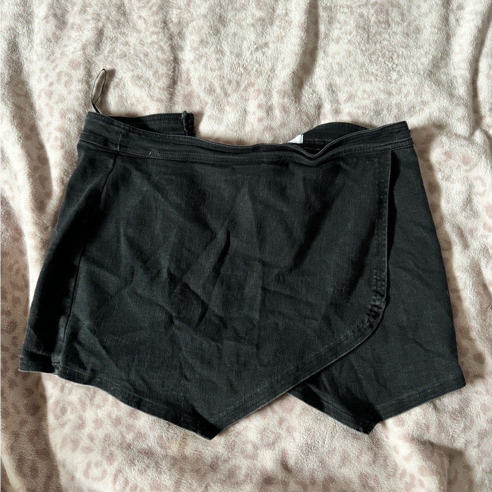 Black Jean Skort